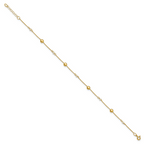 Leslie's 14K Polished FWC Pearl and Circles 9in Plus 1in ext. Anklet - Image 2