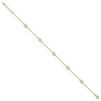 Leslie's 14K Polished Fancy Oval Link 9in Plus 1in ext. Anklet - Image 2