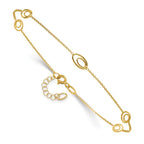 Leslie's 14K Polished Fancy Oval Link 9in Plus 1in ext. Anklet - Image 3