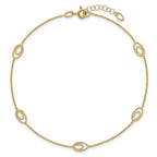 Leslie's 14K Polished Fancy Oval Link 9in Plus 1in ext. Anklet - Image 4