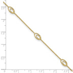 Leslie's 14K Polished Fancy Oval Link 9in Plus 1in ext. Anklet - Image 5