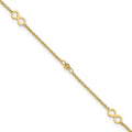 Leslie's 14K Polished/Diamond-cut Infinity 9in Plus 1in ext. Anklet
