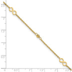 Leslie's 14K Polished/Diamond-cut Infinity 9in Plus 1in ext. Anklet - Image 5