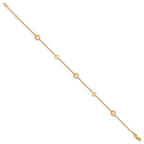 Leslie's 14K Polished Geometric Station 9in Plus 1in ext. Anklet - Image 2