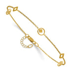 Leslie's 14K Polished Geometric Station 9in Plus 1in ext. Anklet - Image 3