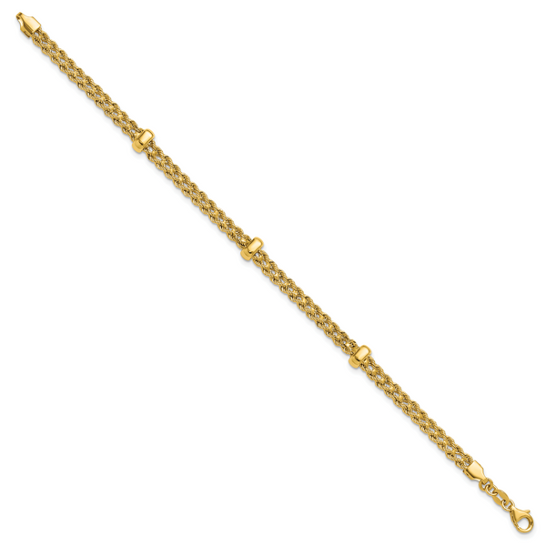 Leslie's 14K Polished and Diamond-cut Fancy Braided Rope Bracelet - Image 2