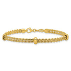 Leslie's 14K Polished and Diamond-cut Fancy Braided Rope Bracelet - Image 3