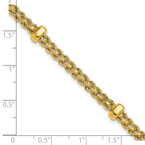 Leslie's 14K Polished and Diamond-cut Fancy Braided Rope Bracelet - Image 5