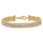 Leslie's 14K Two-tone Polished/Dia-cut 3-Row Bracelet - Image 3