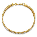 Leslie's 14K Two-tone Polished/Dia-cut 3-Row Bracelet - Image 4
