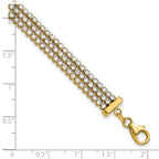 Leslie's 14K Two-tone Polished/Dia-cut 3-Row Bracelet - Image 5
