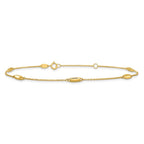 Leslie's 14K Polished Bead Station 9in Plus 1in ext. Anklet - Image 3