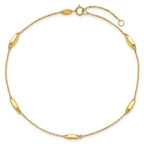 Leslie's 14K Polished Bead Station 9in Plus 1in ext. Anklet - Image 4