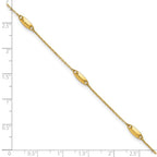 Leslie's 14K Polished Bead Station 9in Plus 1in ext. Anklet - Image 5