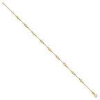 Leslie's 14K Polished Teardrop Station 9in Plus 1in ext. Anklet - Image 2