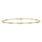 Leslie's 14K Polished Teardrop Station 9in Plus 1in ext. Anklet - Image 3