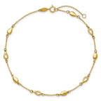 Leslie's 14K Polished Teardrop Station 9in Plus 1in ext. Anklet - Image 4