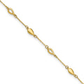 Leslie's 14K Polished Teardrop Station 9in Plus 1in ext. Anklet