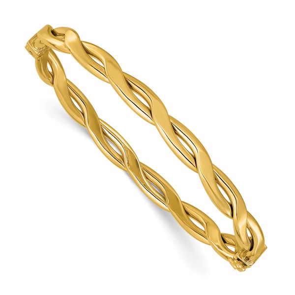 Leslie's 14K Polished Fancy Intertwined Hinged bangle