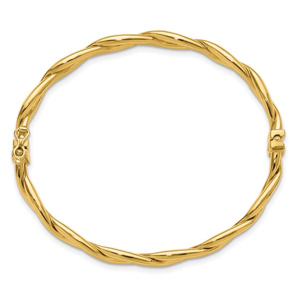 Leslie's 14K Polished Fancy Intertwined Hinged bangle - Image 2