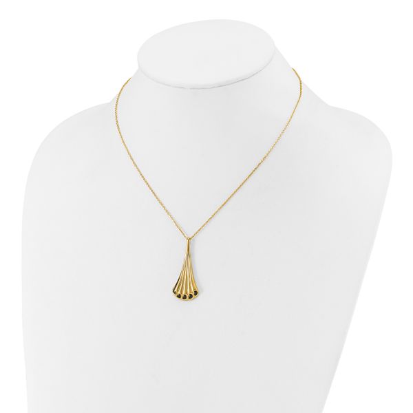 Leslie's 14K w/Black Enamel Polished Fancy w/1.25in ext. Necklace - Image 3