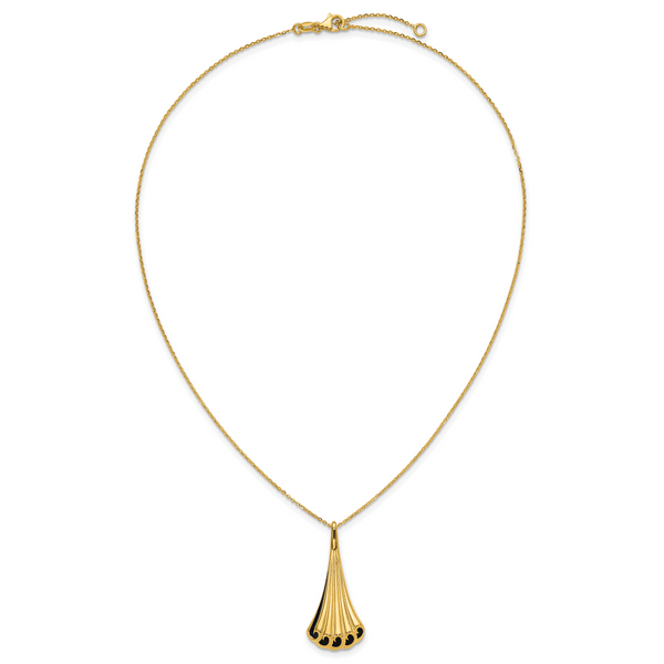 Leslie's 14K w/Black Enamel Polished Fancy w/1.25in ext. Necklace - Image 4
