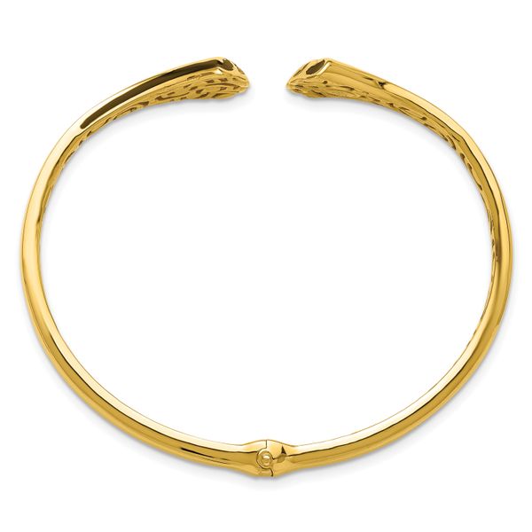 Leslie's 14K w/Black Enamel Polished Fancy Hinged Cuff Bangle - Image 2