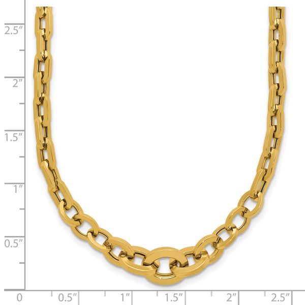 Leslie's 14K Polished Fancy Graduated Link Necklace - Image 5