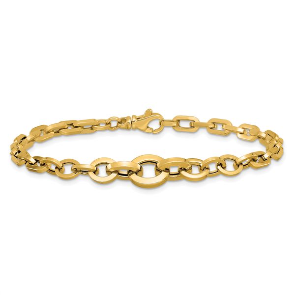 Leslie's 14K Polished Fancy Graduated Link Bracelet - Image 3