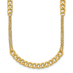 Leslie's 14K Polished/Dia-cut Fancy Link w/2in ext. Necklace