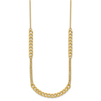 Leslie's 14K Polished/Dia-cut Fancy Link w/2in ext. Necklace - Image 2