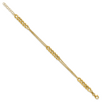Leslie's 14K Polished/Dia-cut 2-Strand Fancy Link w/1in ext. Bracelet - Image 2