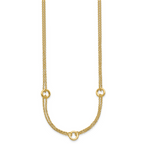 Leslie's 14K Polished/Dia-cut 2-Strand Circle Link w/2in ext. Necklace - Image 2