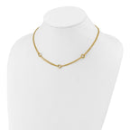 Leslie's 14K Polished/Dia-cut 2-Strand Circle Link w/2in ext. Necklace - Image 3