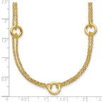 Leslie's 14K Polished/Dia-cut 2-Strand Circle Link w/2in ext. Necklace - Image 5