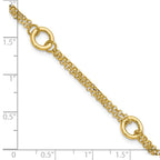 Leslie's 14K Polished/Dia-cut 2-Strand Circle Link w/1in ext. Bracelet - Image 5