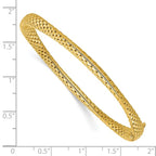 Leslie's 14K Polished and Textured Fancy Twist Hinged Bangle - Image 3