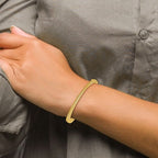 Leslie's 14K Polished and Textured Fancy Twist Hinged Bangle - Image 4