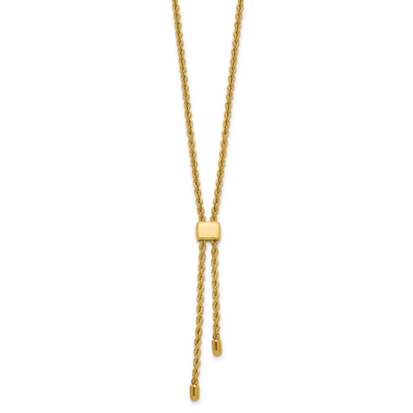 Leslie's 14K Polished/Dia-cut Fancy Rope Adj. up to 19in Necklace - Image 2