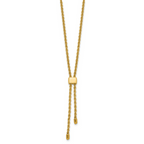Leslie's 14K Polished/Dia-cut Fancy Rope Adj. up to 19in Necklace - Image 2
