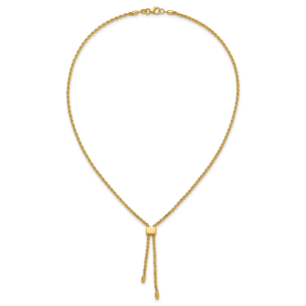 Leslie's 14K Polished/Dia-cut Fancy Rope Adj. up to 19in Necklace - Image 4