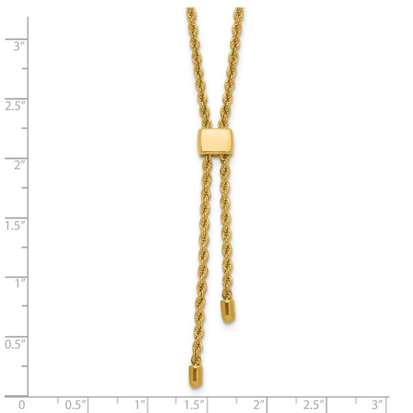 Leslie's 14K Polished/Dia-cut Fancy Rope Adj. up to 19in Necklace - Image 5