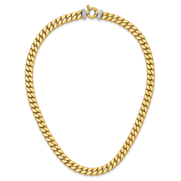 Leslie's 14K Two-tone CZ Polished Fancy Curb Necklace - Image 4