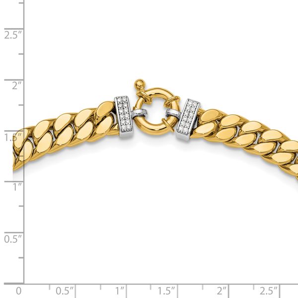 Leslie's 14K Two-tone CZ Polished Fancy Curb Necklace - Image 5