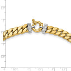 Leslie's 14K Two-tone CZ Polished Fancy Curb Necklace - Image 5