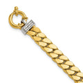 Leslie's 14K Two-tone CZ Polished Fancy Curb Bracelet