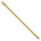 Leslie's 14K Two-tone CZ Polished Fancy Curb Bracelet - Image 2