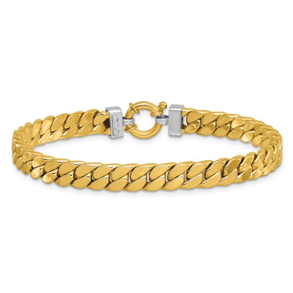 Leslie's 14K Two-tone CZ Polished Fancy Curb Bracelet - Image 3