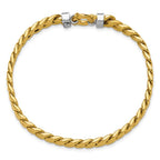 Leslie's 14K Two-tone CZ Polished Fancy Curb Bracelet - Image 4