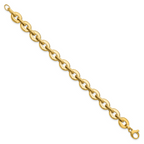 Leslie's 14K Polished and Grooved Fancy Link Bracelet - Image 2